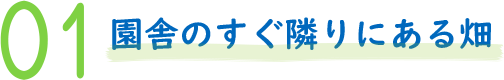 園舎のすぐ隣りにある畑